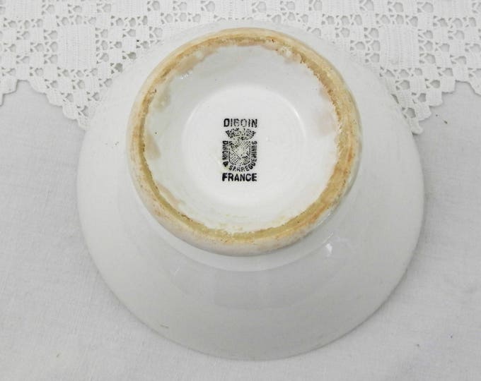 Antique Digoin Plain White Farmhouse Coffee Bowl from France, French Country Ceramic Café au Lait Bowl, Cottage Kitchen Latte Bowl, Brocante