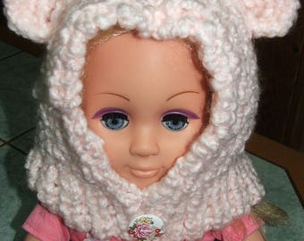 pale pink earrings 12/18 months - beaded ribbed cowl