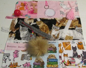 Alzheimer's Fidget Blanket Cat Lovers Alzheimer's / Dementia / Restless Fingers Sensory Blanket