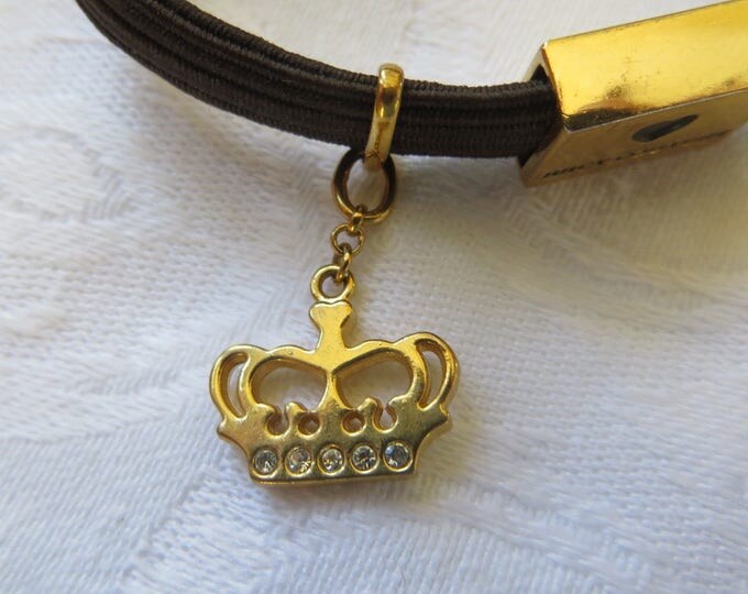 Juicy Couture Bracelet, Princess Crown Charm, Vintage Juicy Bracelet, Rhinestone Crown, 1990s Jewelry
