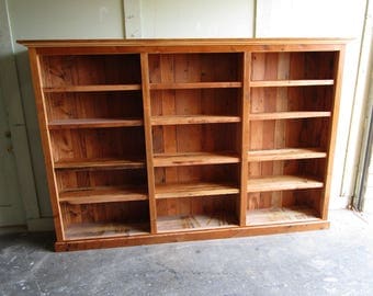 Reclaimed wood pine Bookcase/Server. USA made.