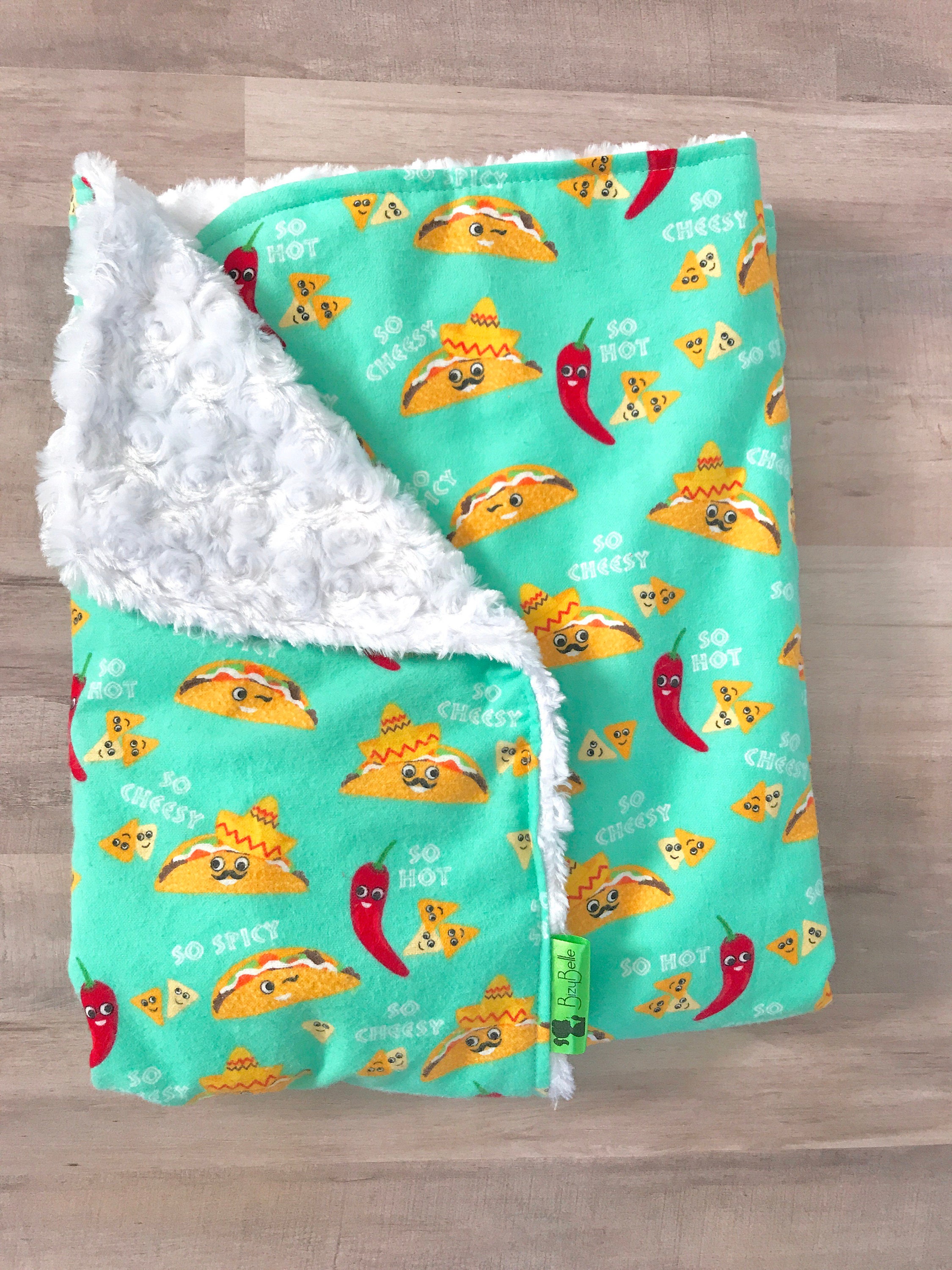 TACO BABY BLANKET Mustache Taco Blanket Nacho Baby Blanket