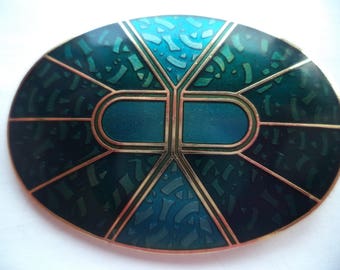 Vintage Unsigned Oval Geometric Brooch/Pin