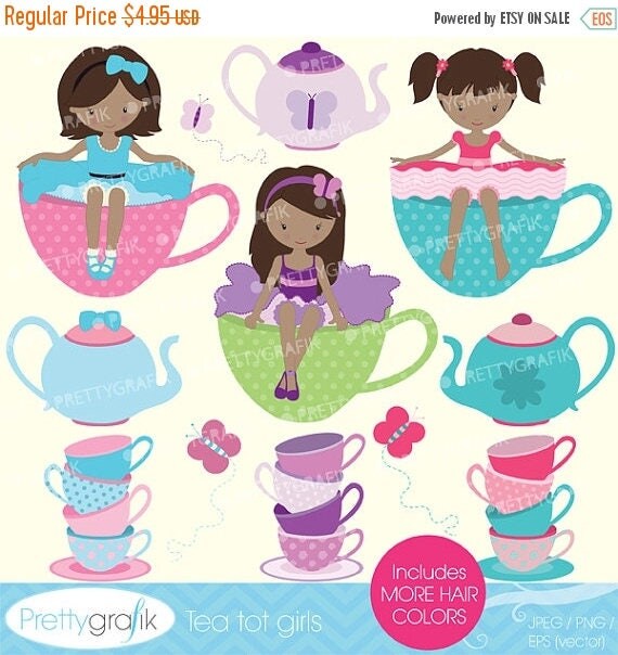 80% OFF SALE tea party clipart commercial use, vector graphics, digital clip art, digital images - CL544 Il_570xn