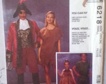 McCalls Peter Pan Costumes Pattern 6218 Size: Small, Bust 32"-34"