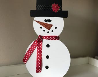 Wooden snowman | Etsy