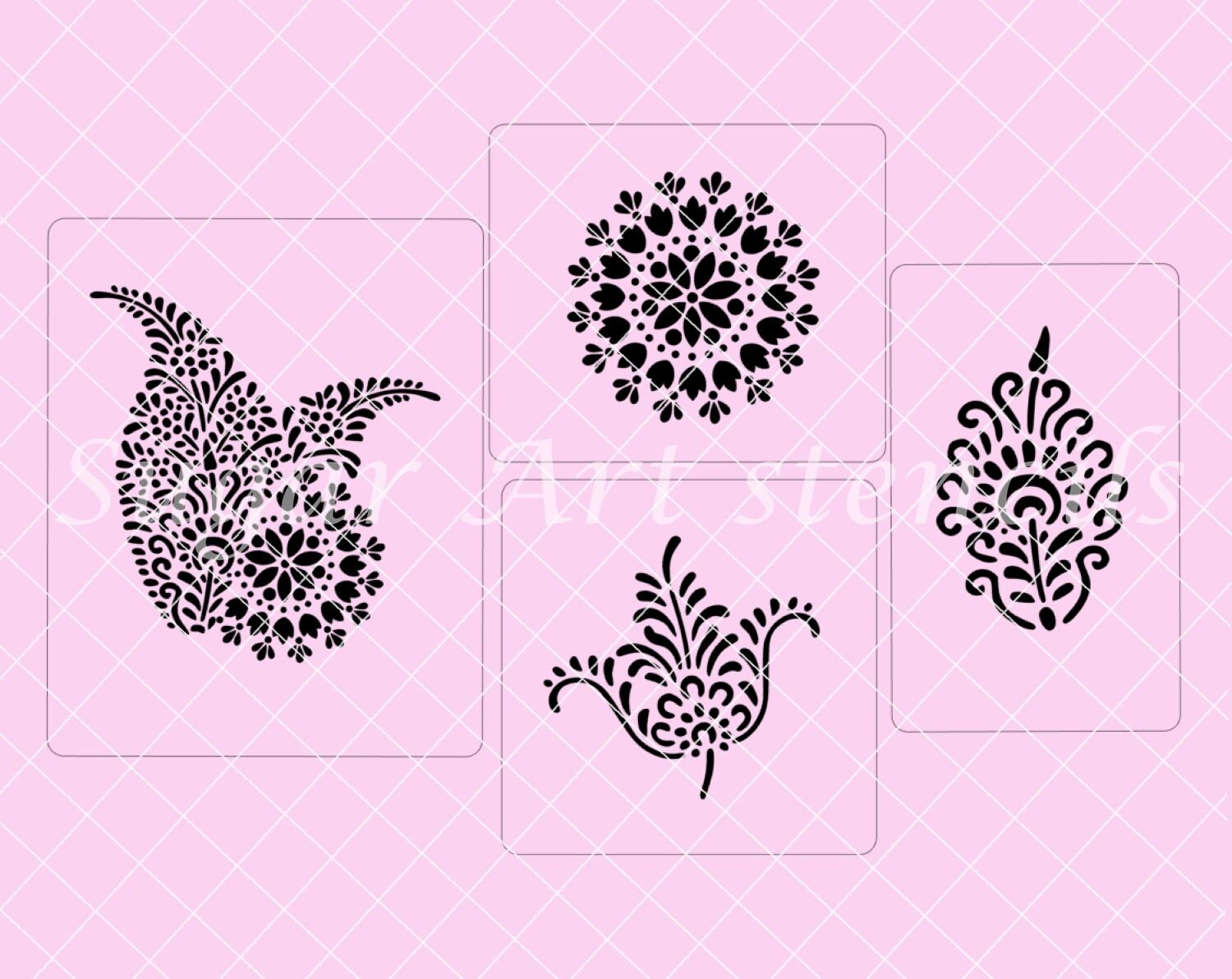 cake stencils mehndi mehendi henna 4 pcs NIKAH SL20264