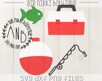 One with Bobber and fish Fishing Birthday SVG PNG DXF