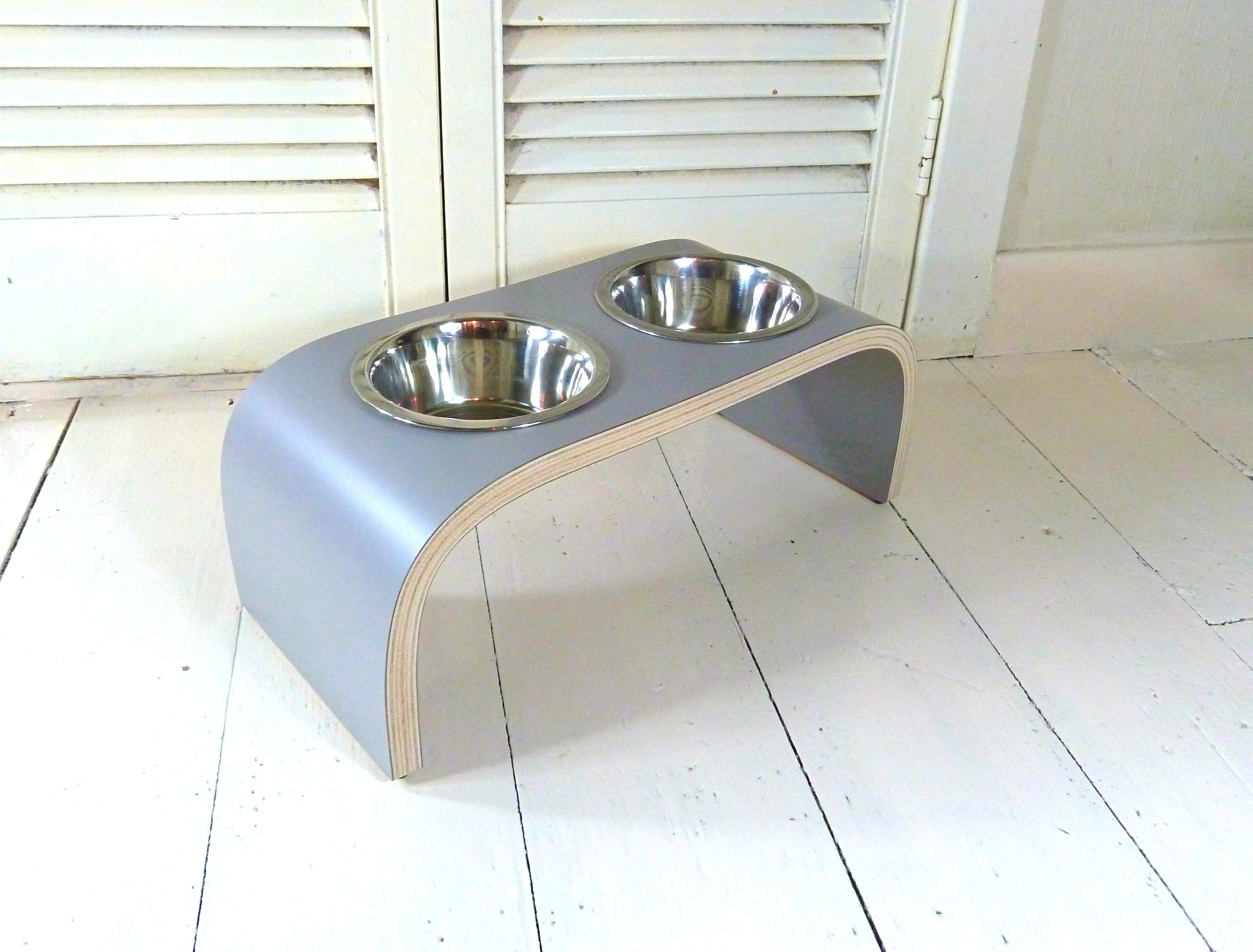 Platinum Grey Raised Dog Bowl Stand available in wide range of