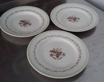 3 Vintage Royal Doulton 'Woodland' Salad Side Sandwich Plate Plates