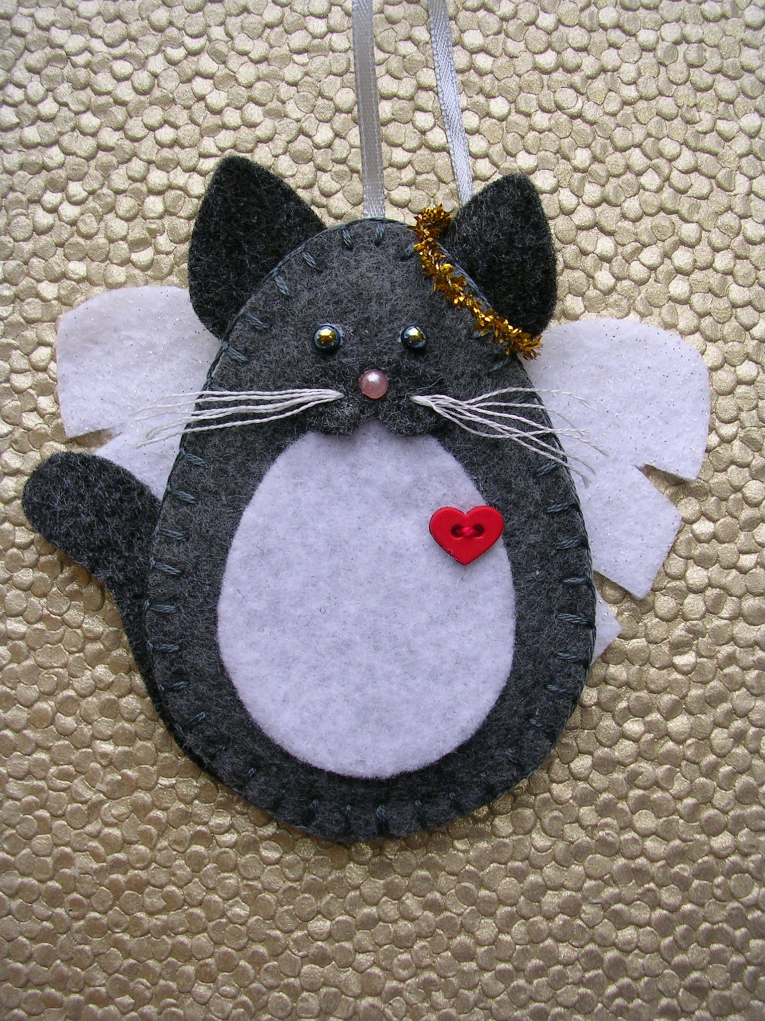 grey cat garden ornament