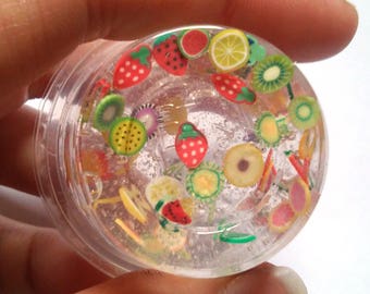 Clear Slime rainbow glitter slime fruit slice B fimo clear glitter slime confetti slime slimes Slime party favor birthday gift rainbow