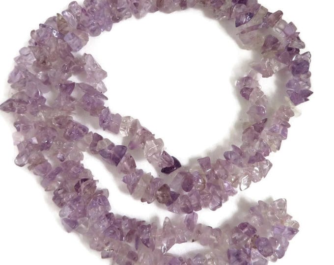 Purple Quartz Necklace | Lavender Beaded Quartz Chip Necklace