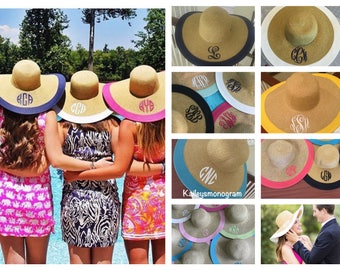 Custom Monogram Floppy Hat - Monogram - Floppy Hat - Color Trim