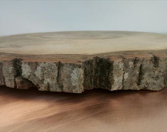 13-14" Cake stand, cake holder, wood cake stand, wood slab, rustic cake stand, wedding, decor, rustic cake base, slab cake stand