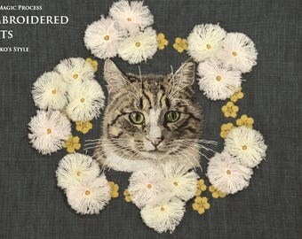 book :The magic process -- EMBROIDERED CATS -- Hiroko's Style *English version*