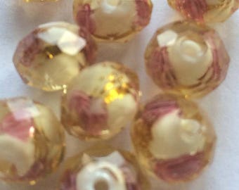 tiny "tosca" faceted amber