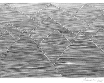 Mountains in horizontal lines