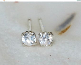 white sapphire stud earrings