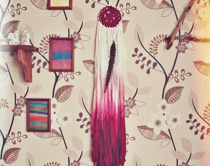 Dip Dye Dreamcatcher - Boho Dream Catcher - Modern Wall Decor - Bohemian Bedroom - Rustic Home Decor - Hippie Gypsy Decor - Boho Gift