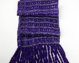 Purple scarf bamboo scarf handwoven 5 by 72 inches