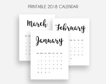 blank printable calendar 2018