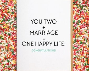 One Happy Life! - Wedding Card. Engagement Card. Funny Greeting Card. Card for Friend. Congrats Card. Card for Best friend. Marriage Card