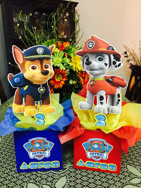 Paw patrol inspired Centerpieces-boys birthday