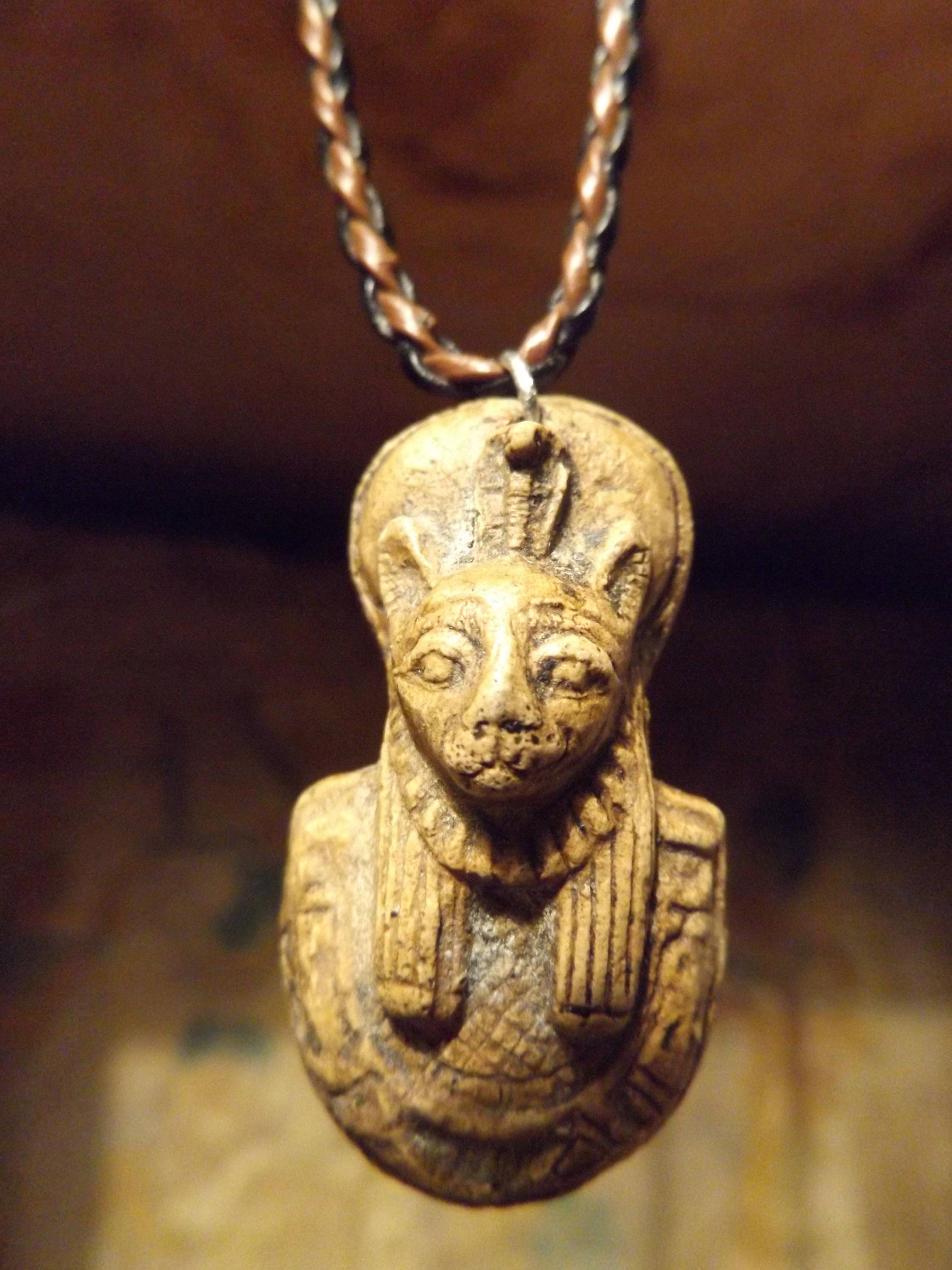 Bast / Bastet / Sekhmet Egyptian necklace Cat goddess of music