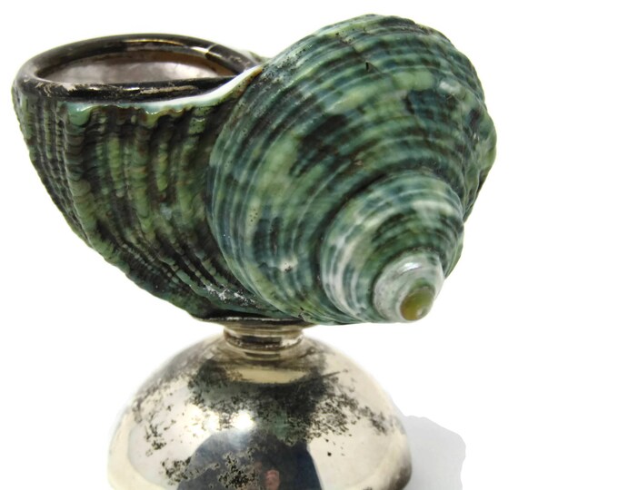 Vintage Sterling Silver Sea Shell Salt Open Cellar - One of a Kind Housewarming Gift Ideas - Fine Dining Table Decor Unique Gift Mom Teen
