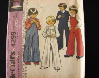 Boy's overalls, jacket and shirt patten, vintage McCalls Pattrn No. 4299, size 3:56 cm chest, uncut!