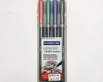 Steadtler Lumocolor CD/DVD Marker Set 4 pack with Bonus Easel Case
