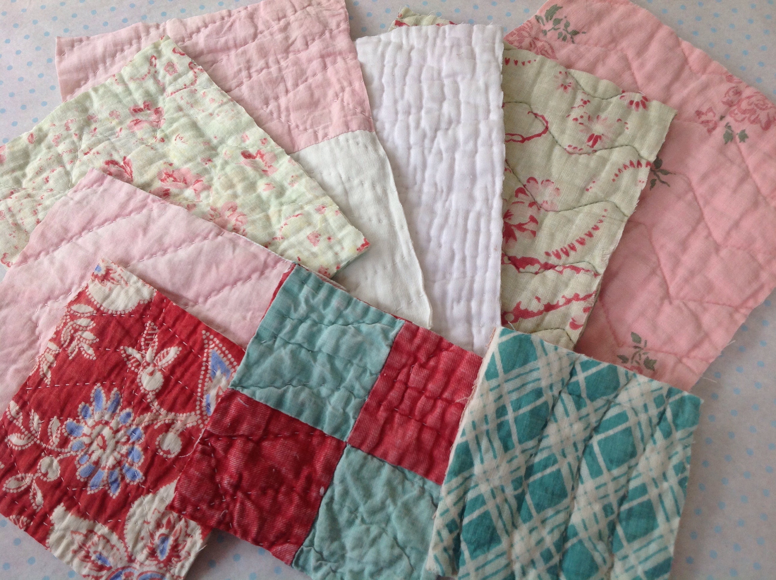 Vintage Quilt pieces for incorporating into projects