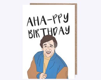 Alan Partridge | Watercolour Aha-ppy Birthday! | Steve Coogan Funny Birthday Card