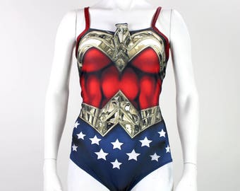 Retro Wonder Women inspired costume or swimsuit - Costume sportswear activewear