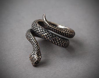 Snake ring, Snake jewelry, Snake rings, Snakes, Silver plated brass, Fashion rings, Reptile ring, Fashion ring, Women rings, Snake