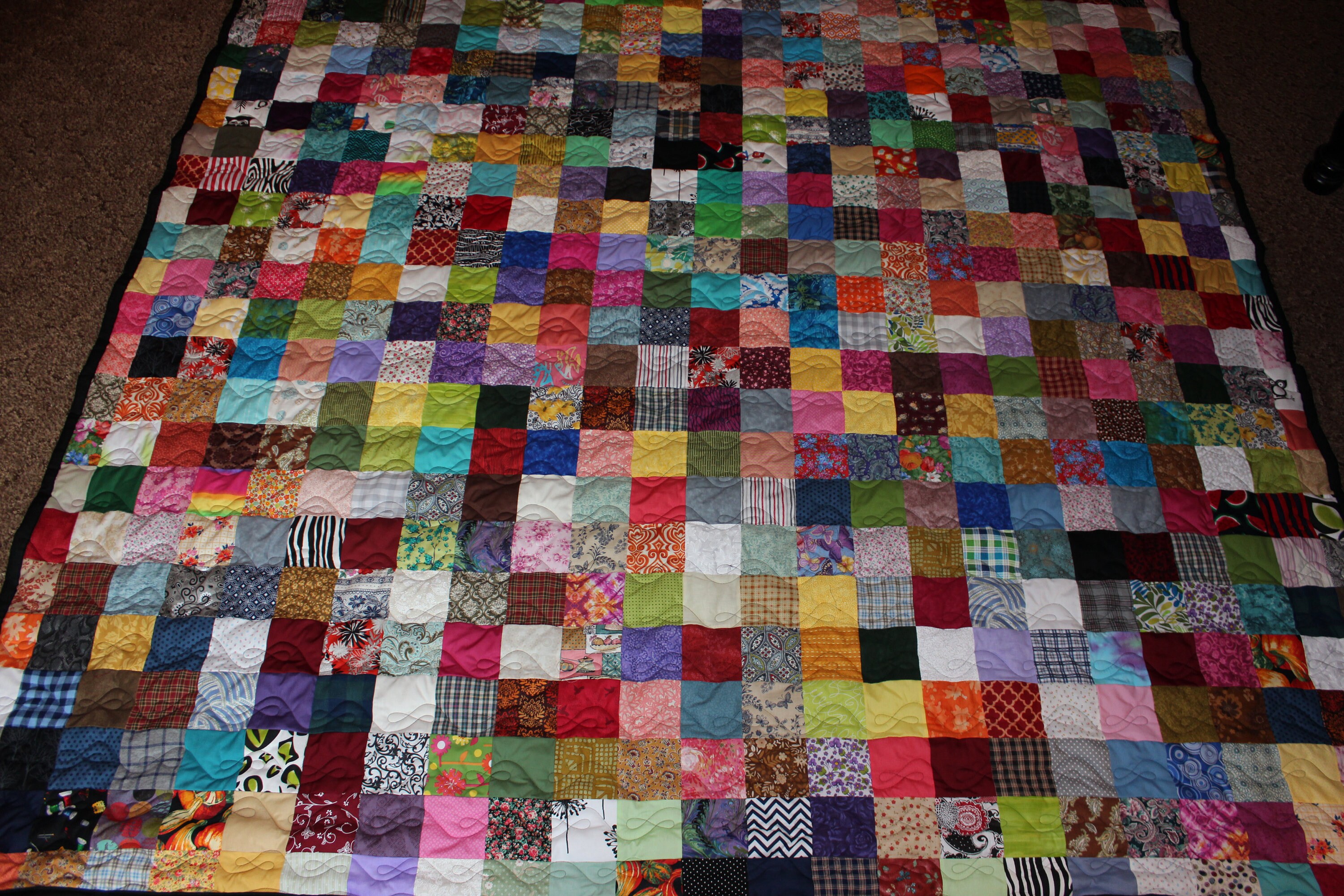 Queen Size Scrappy Patchwork Quilt Custom Made to Order