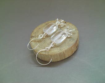 Rock crystal and Sterling Silver earrings