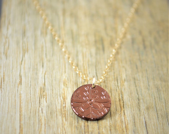 Japanese Coin Necklace, Brown Coin Necklace,Coin Art, Japanese Art, Bronze Coin, Japanese, Boho Necklace, Two-Sided,Coin Charm, Charm,Orient
