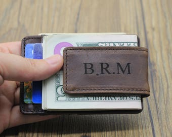 Money Clip Wallet, Slim Wallet, Personalized Leather Wallet, Men's Handmade Wallet, Clip Wallet. Gift Idea, Father Gift, Groomsmen Gift