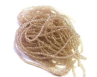 25 ROUND GLASS BEADS HAS VINTAGE PINK 3 MM FACETED