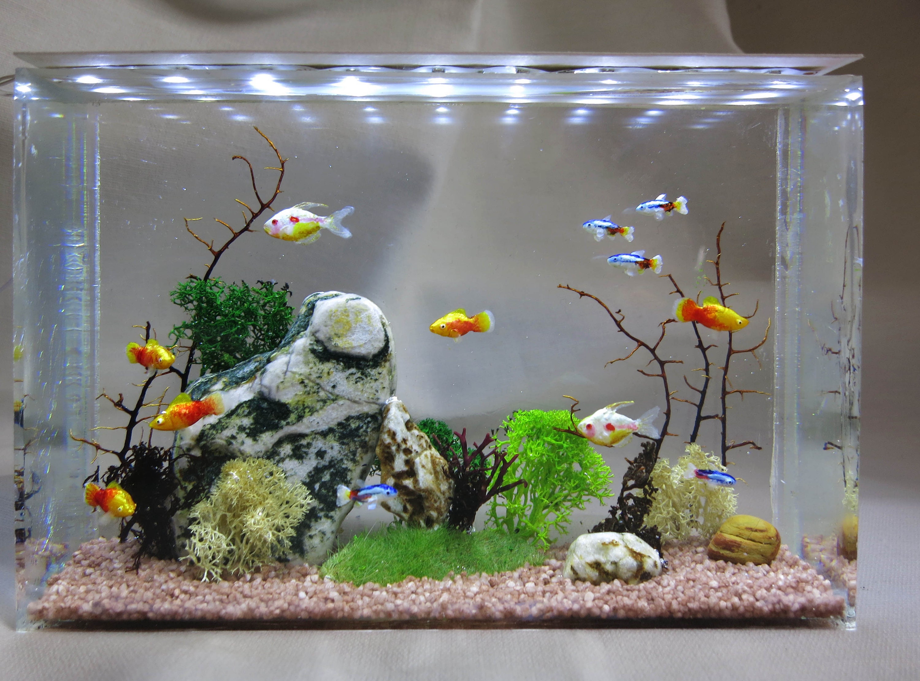  Miniature aquarium  fish tank for a dollhouse wall 1 12 scale