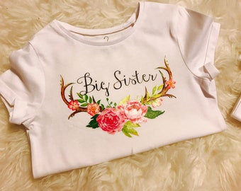 Big Sister - Big sister gift. Big sister t-shirt, Big Sister top, New baby sibling gift, Sisters gift, Sister t-shirt, Sister birthday gift.