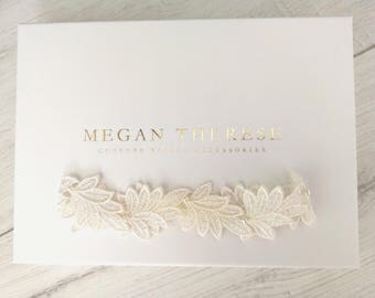bridal garter, wedding garter, lace garter, luxury garter, something blue, leaf garter