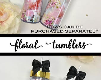Bridesmaid Gift, Personalized Gift, Bridesmaids Gifts, Bridesmaid Proposal, Maid of Honor Gift, Floral Tumbler, Floral Wedding