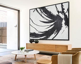 Large oil painting-Hand painted modern abstract oil painting on canvas-Line shape-Home decor for family
