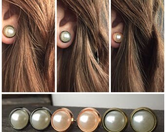 Round Stud Earrings - Jewelry Earrings - Gunmetal Stud Earrings - Copper Stud Earrings - Silver Stud Earrings - Brass Stud Earrings