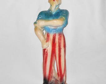 Vintage Carnival Chalkware Patriotic Figure Uncle Sam