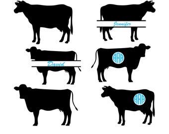 Cow SVG, Cow Monogram Svg, Farm animal cow, Cow Cut File, Digital clipart, Cow silhouette, Cow Cricut SVG, Cow Png, Cow Dxf, Cow vector.