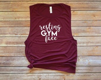 Resting Gym Face / Workout Tank / Gym Tank / Muscle Tank / Barre Tank / Spin Tank / Motivational Tank